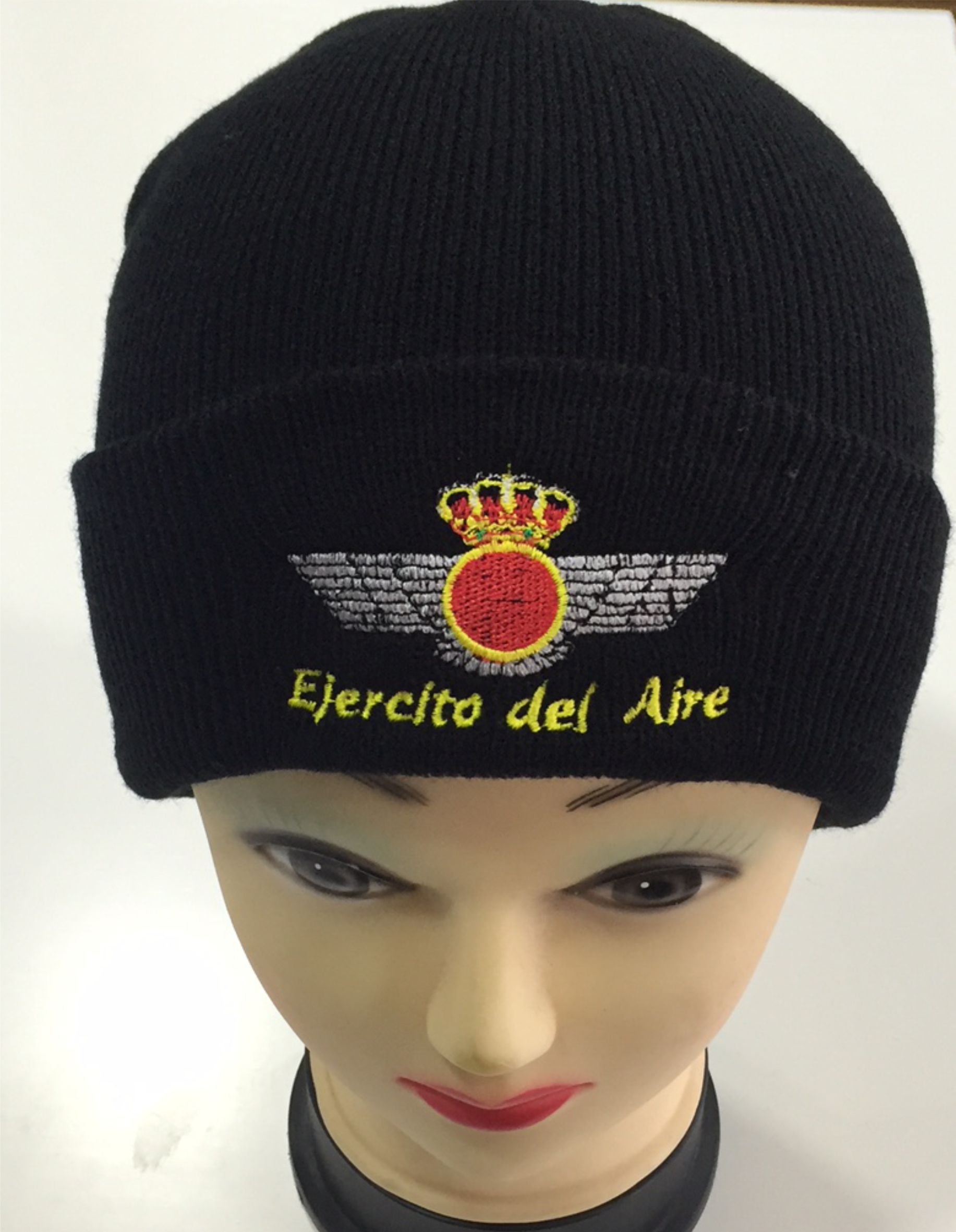 Gorro Lana negro bordado Ejército del Aire